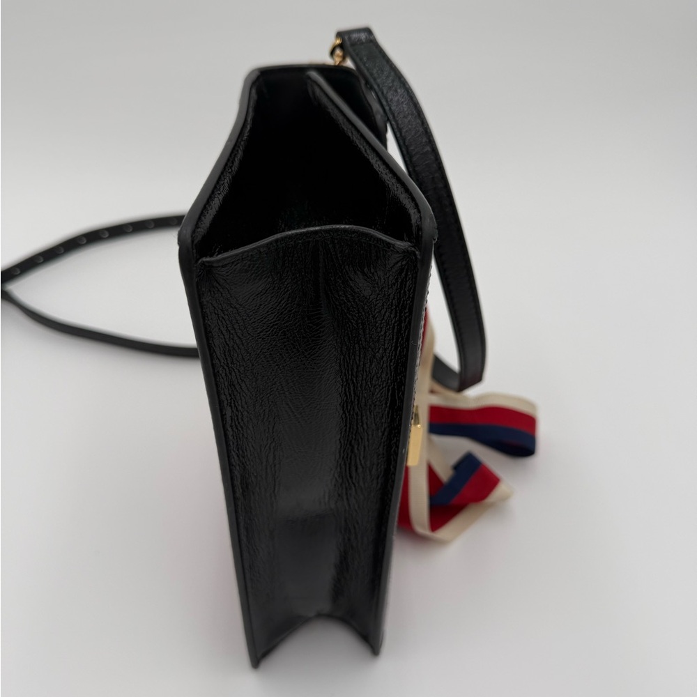 Gucci Sylvie Red and Black Crossbody Bag with Gold Chain - Picture 4 of 9